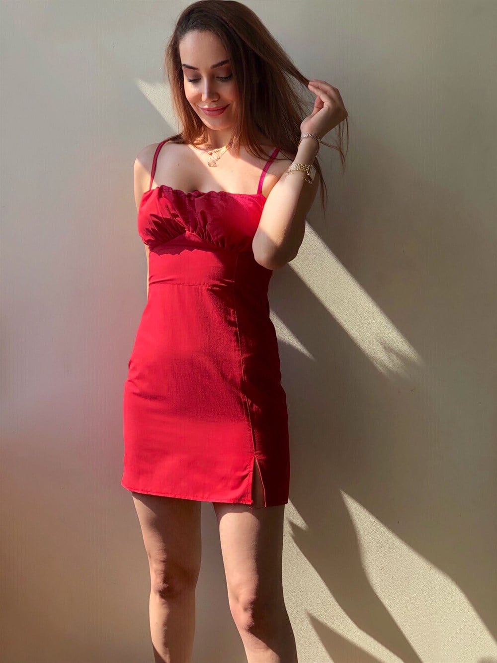 Kırmızı Mini Elbise