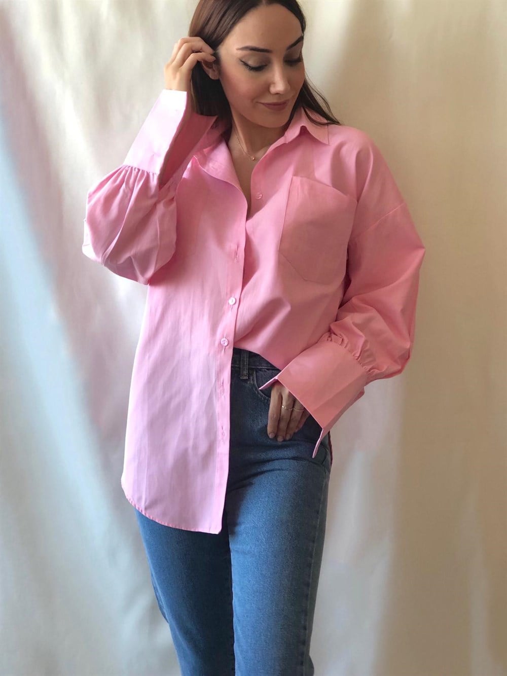 Pembe Cotton Gömlek