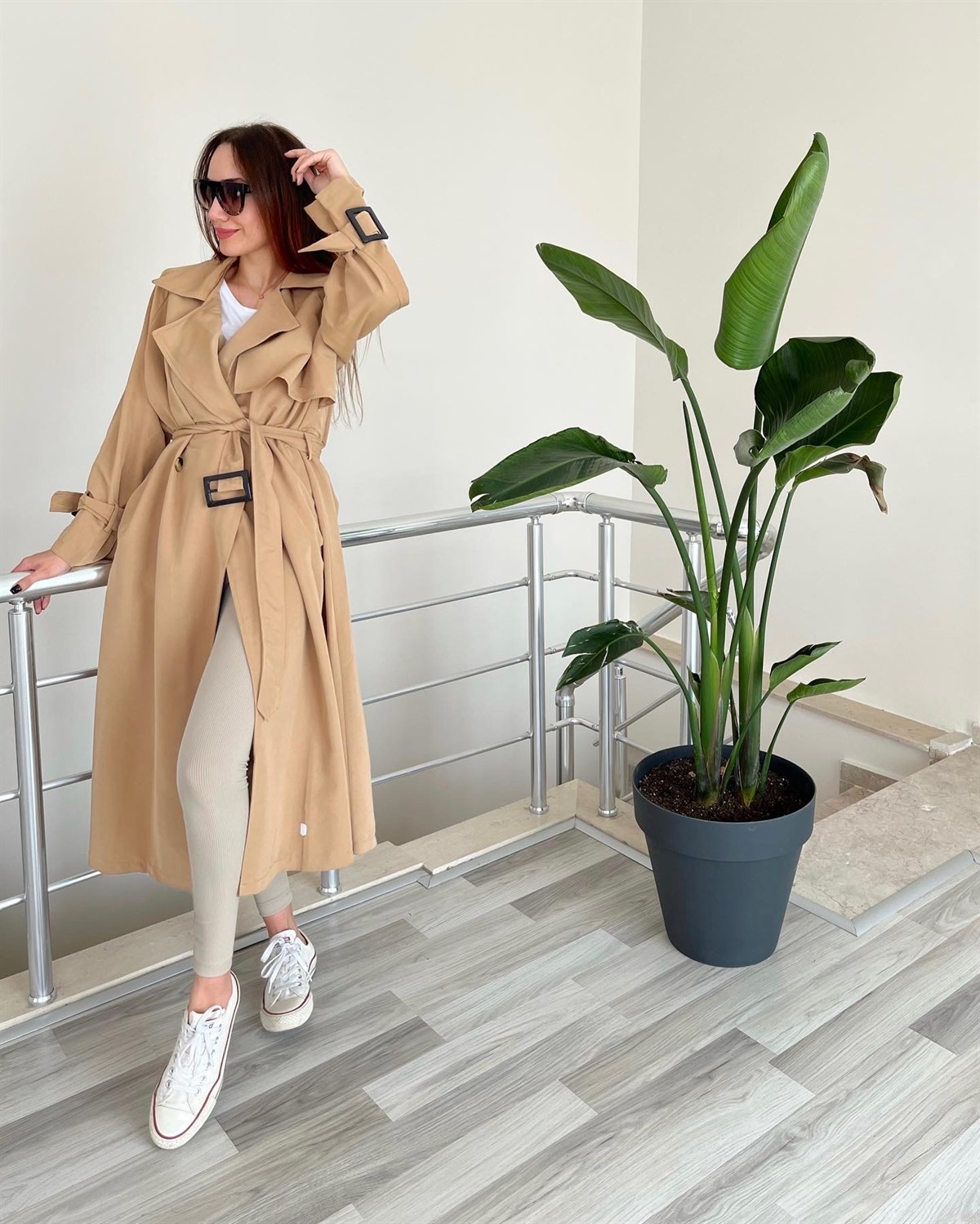 Perla Kese Kağıdı Renk Trençkot 