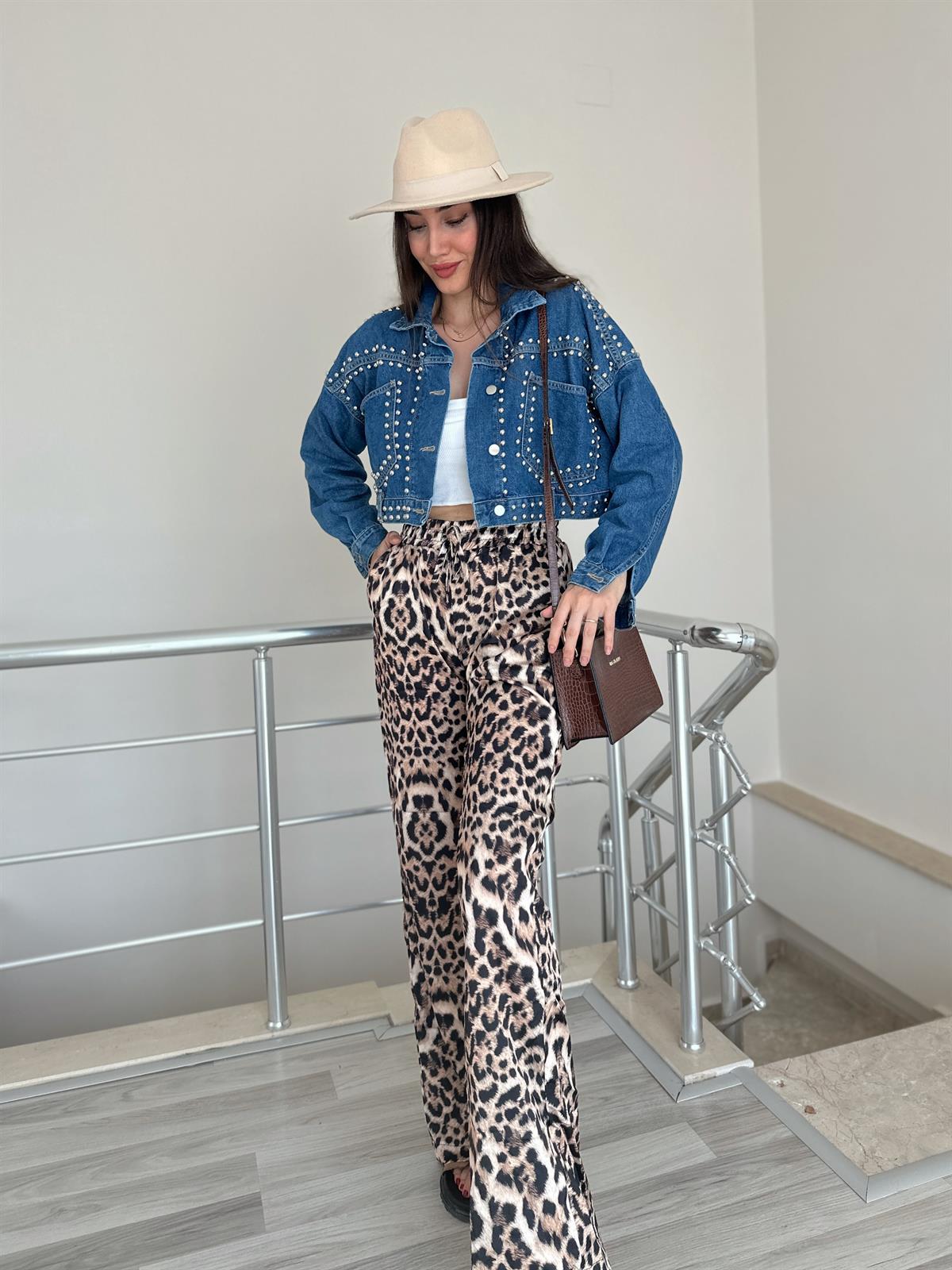 Zımbalı Denim Koyu Mavi Ceket 