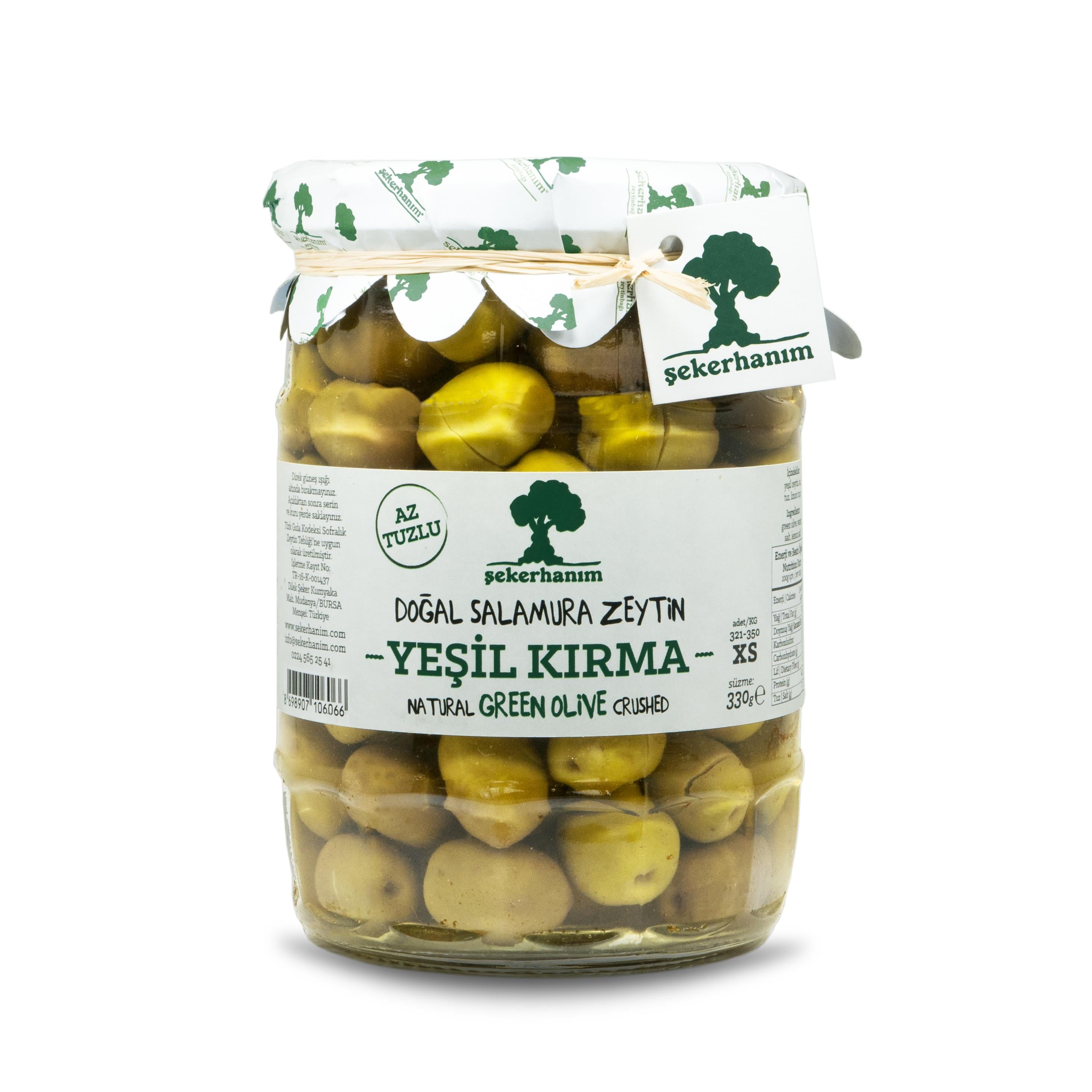 Doğal Salamura Yeşil Kırma Zeytin 330 g