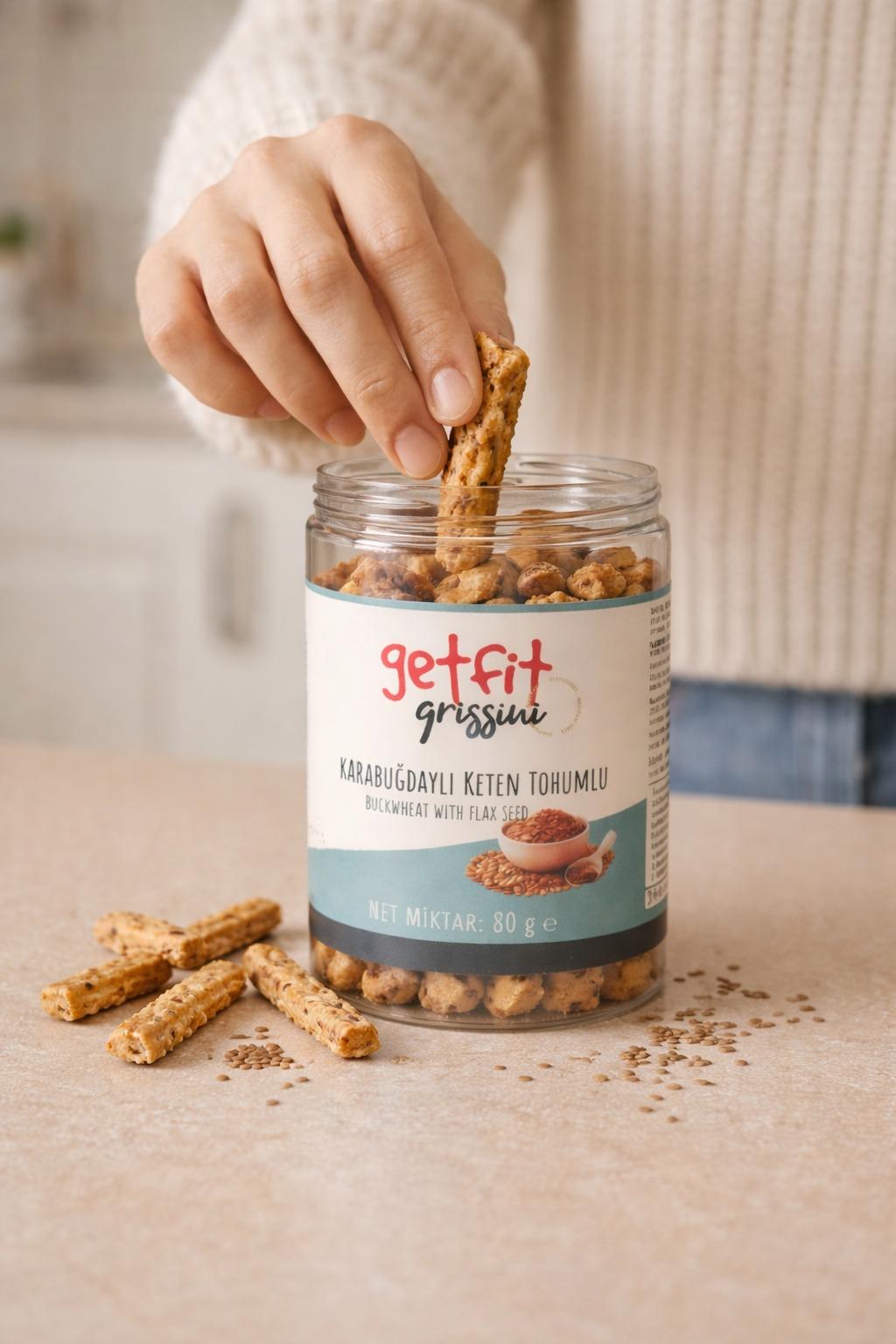 Glutensiz Karabuğdaylı Keten Tohumlu Grissini 80 g