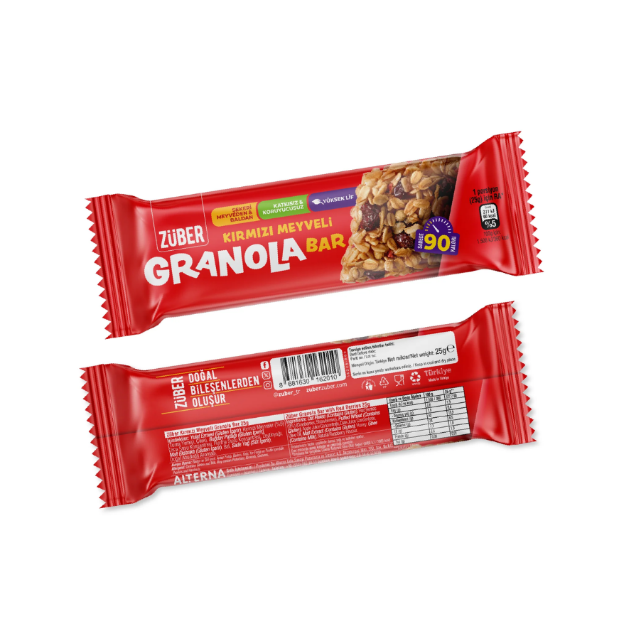 Kırmızı Meyveli Granola Bar 25 g