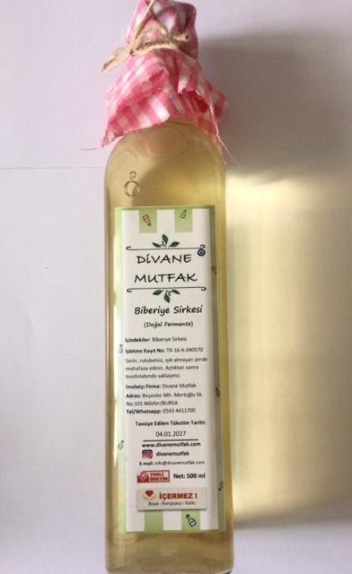 Divane Mutfak Doğal Fermente Biberiye Sirkesi 500 ml.