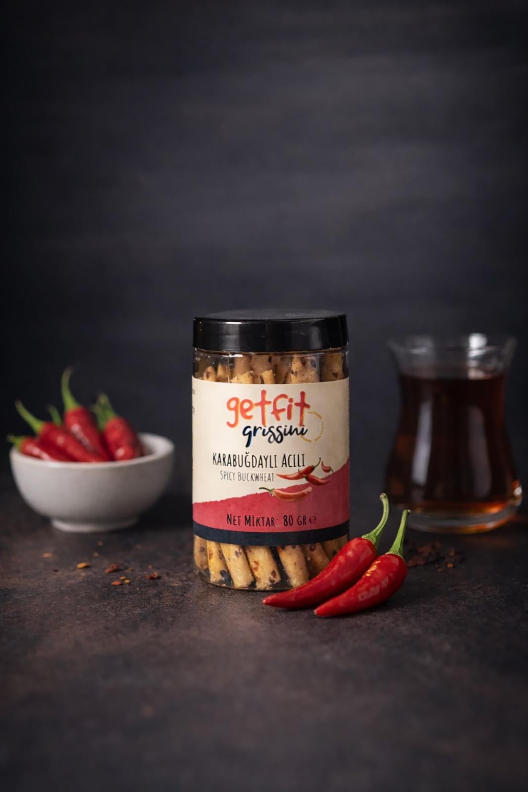 Glutensiz Karabuğdaylı Acılı Grissini 80 g