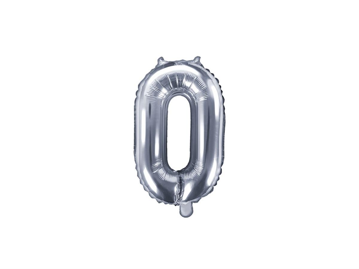 0 Rakam Gümüş Folyo Balon (35 CM)