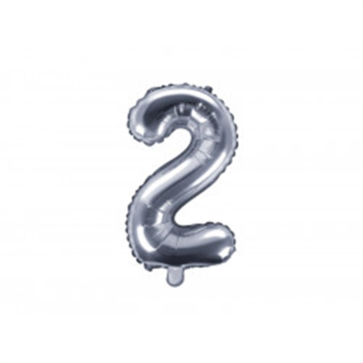 2 Rakam Gümüş Folyo Balon (35 CM)