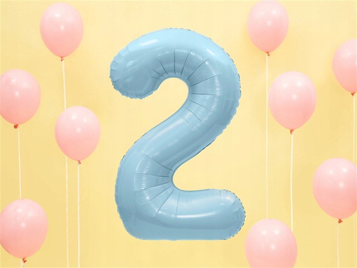2 YAŞ MAVİ RAKAM BALON (75 CM)