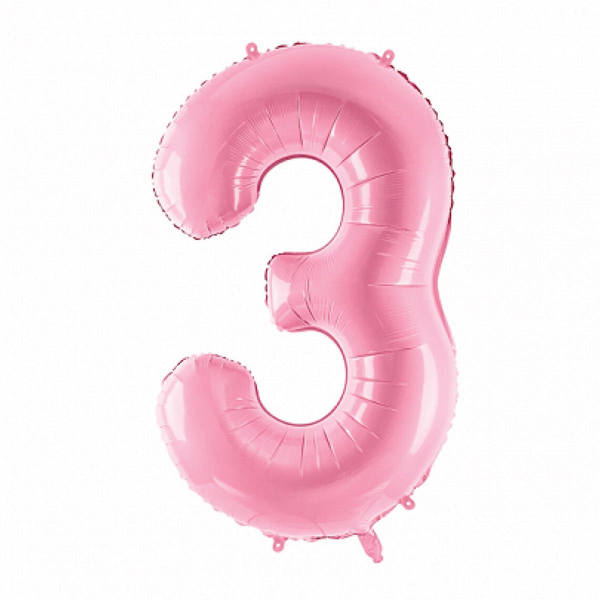 3 PEMBE RAKAM BALON (100 CM)