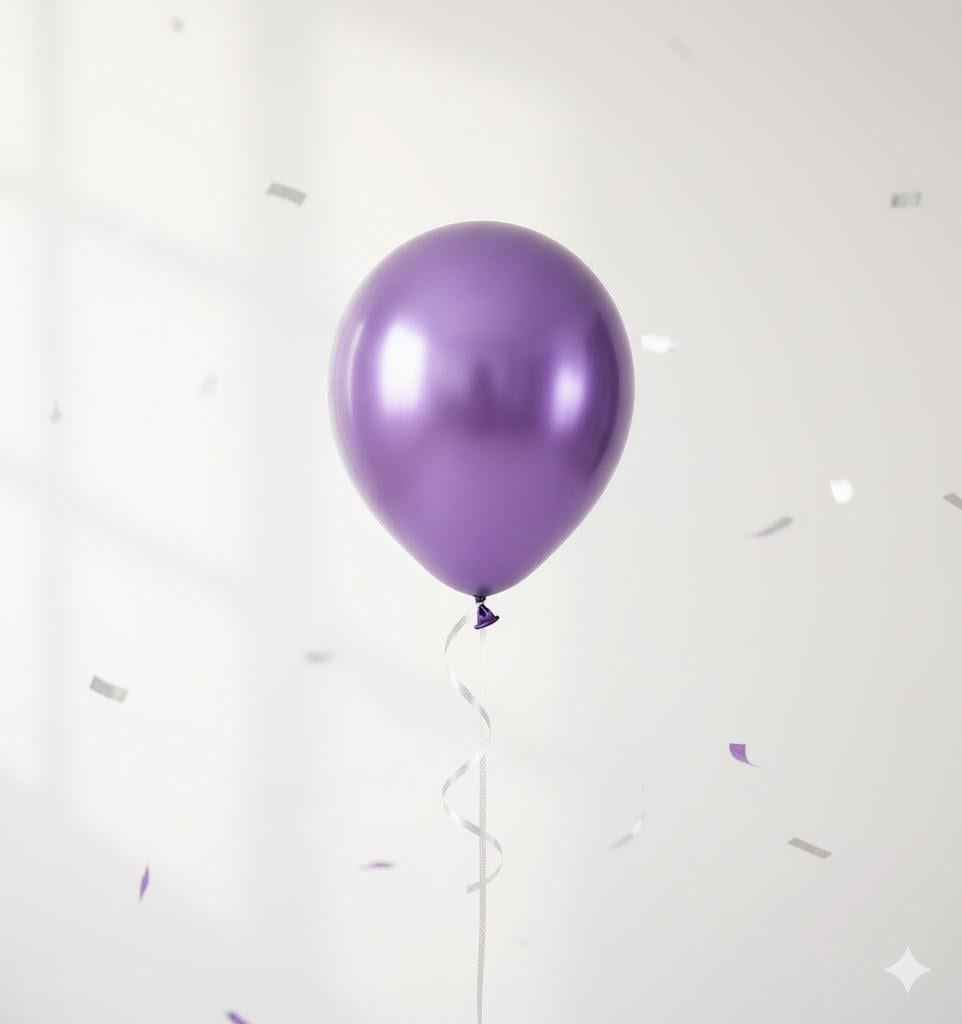 5 ADET MİNİ  MOR KROM BALON (5 İNÇ)
