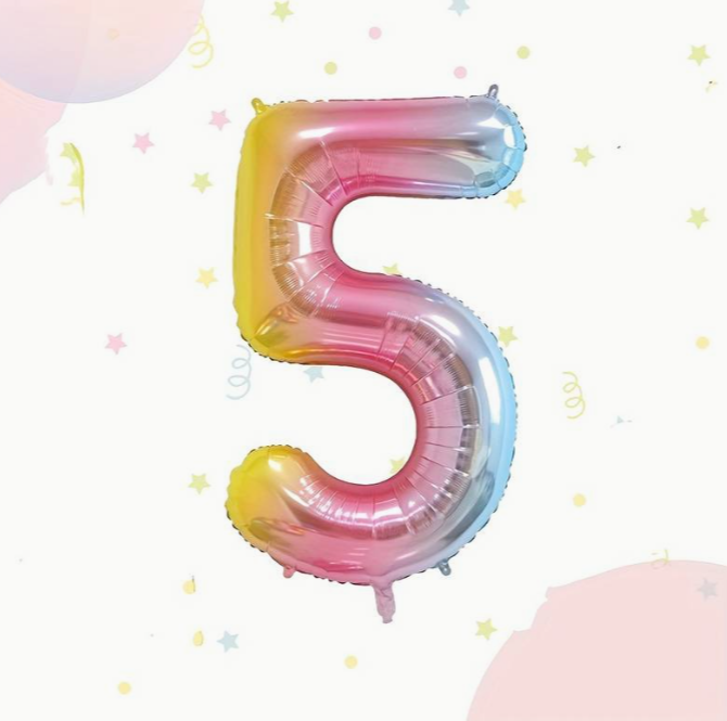 5 GÖKKUŞAĞI RAKAM BALON (100 CM)