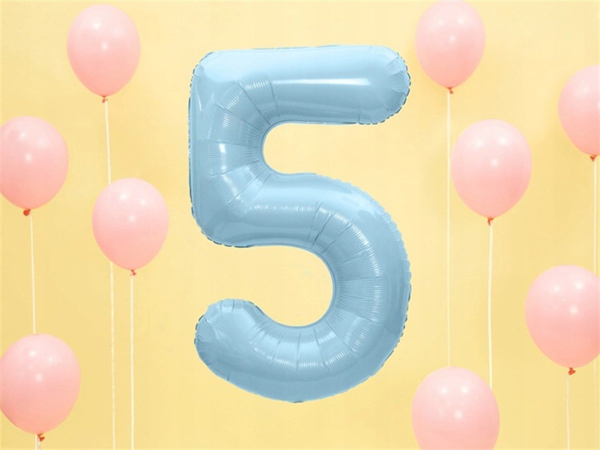 5 YAŞ MAVİ RAKAM BALON (75 cm)