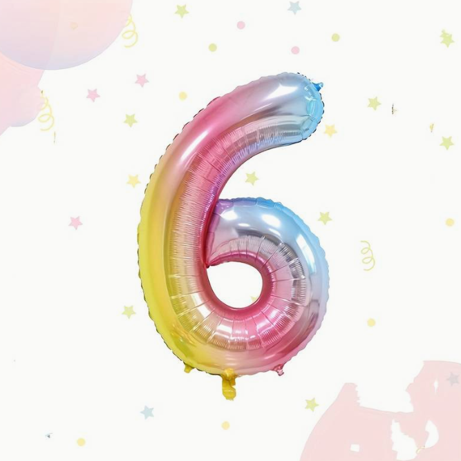 6 GÖKKUŞAĞI RAKAM BALON (100 CM)