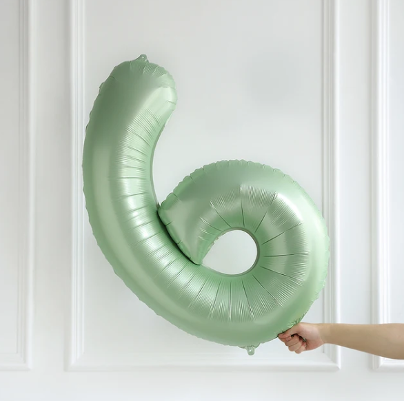 6 ZEYTİN YEŞİLİ RAKAM BALON (66 CM)