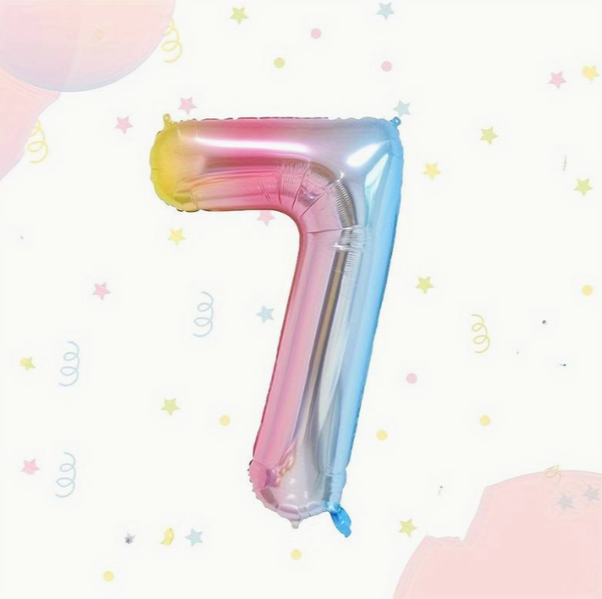 7 GÖKKUŞAĞI RAKAM BALON (100 CM)