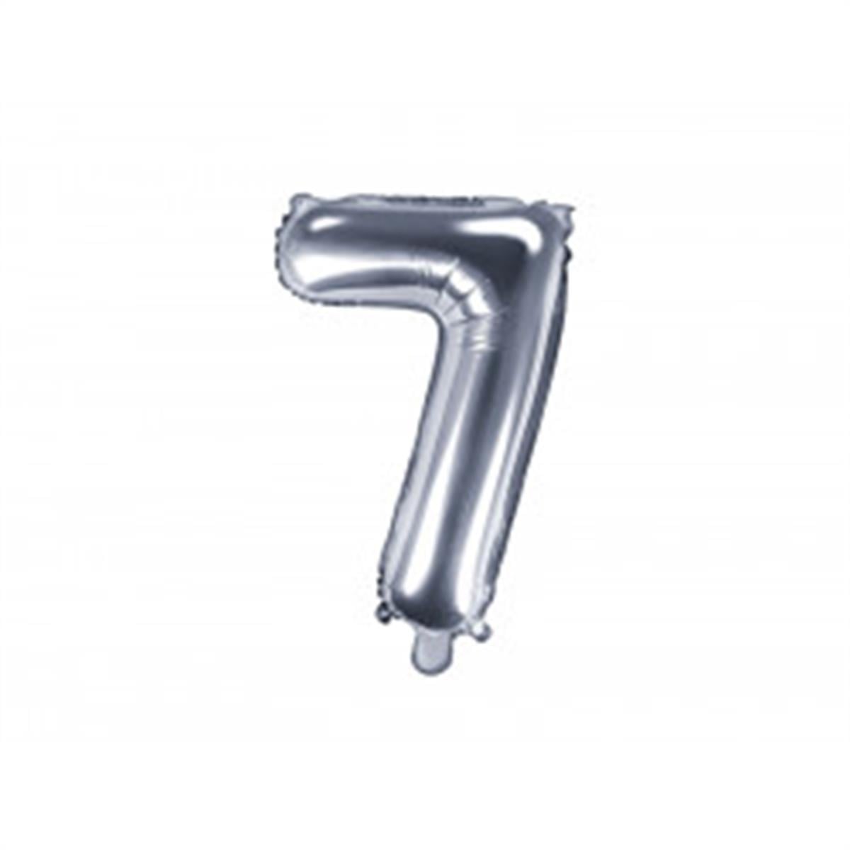 7 Rakam Gümüş Folyo Balon (35 CM)  