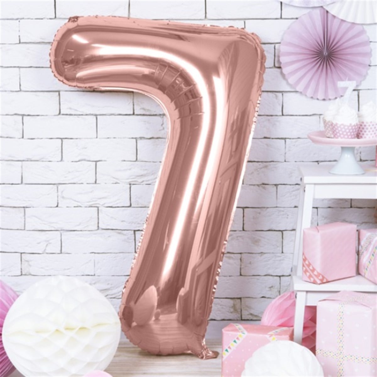 7 ROSE GOLD RAKAM BALON (1OO cm)