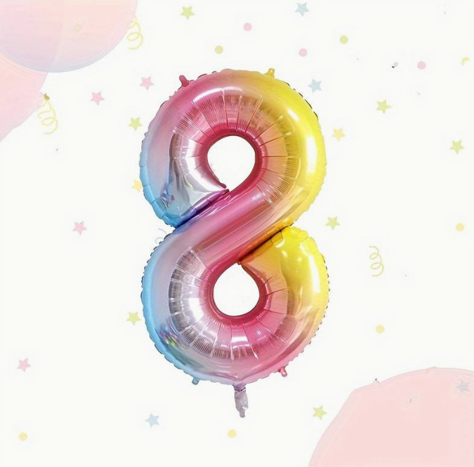 8 GÖKKUŞAĞI RAKAM BALON (100 CM)