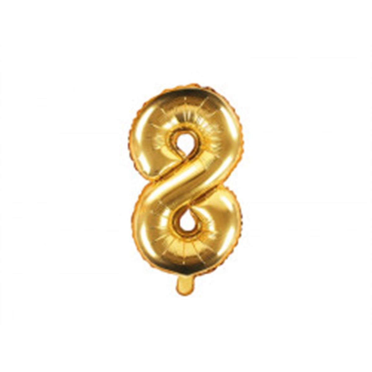 8 Rakam Gold Folyo Balon (35 CM)  