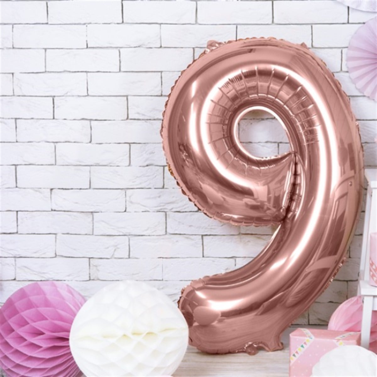 9 ROSE  GOLD RAKAM BALON (100 cm)