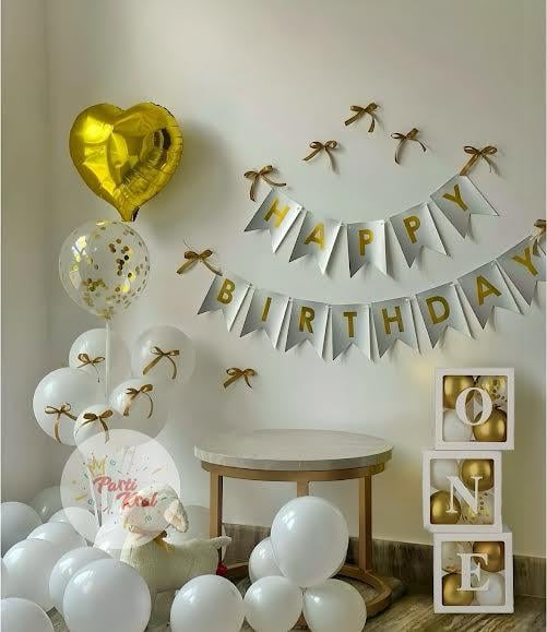 Altın ve Beyaz Temalı Balon Konsepti