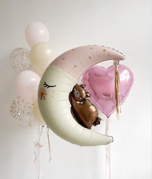 Ayıcıklı Ay Folyo Balon Demeti