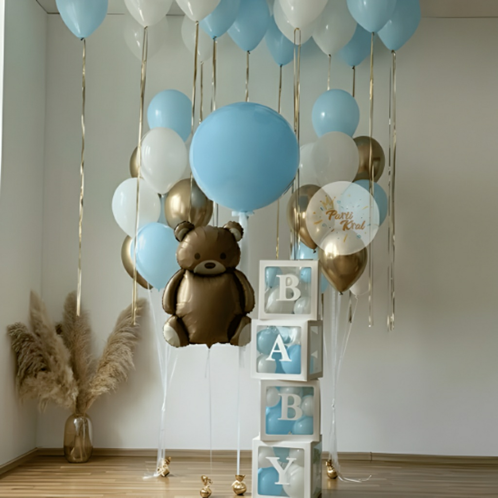 Baby Blue Ayıcık Balon Seti 