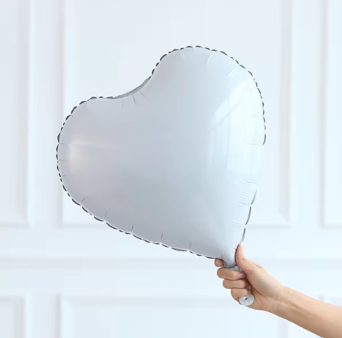 BEYAZ KALP FOLYO BALON (45 cm)