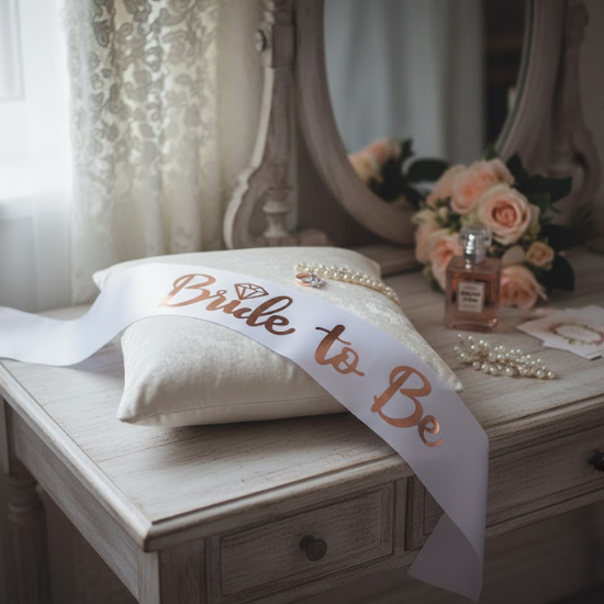 BEYAZ ROSE GOLD BRİDE KUŞAK