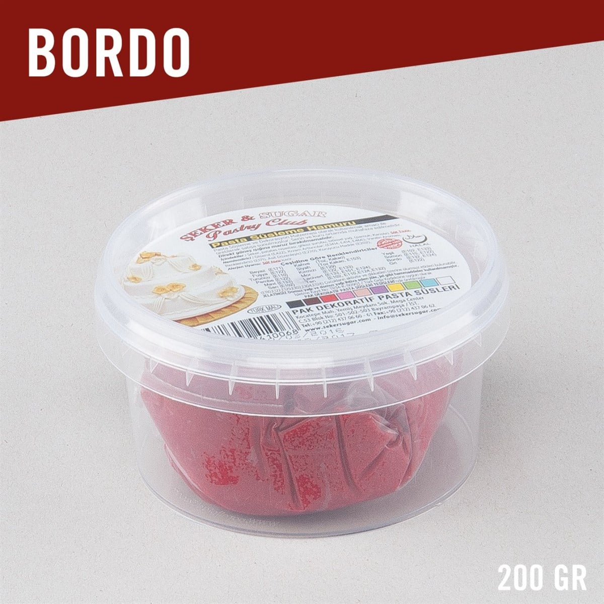 BORDO ŞEKER HAMURU (200 GR)