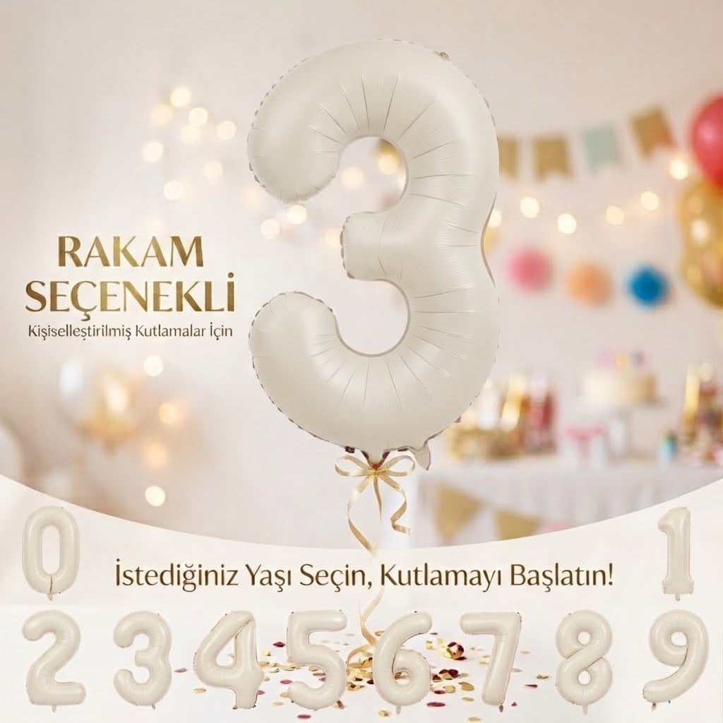 Deniz Kumu Rakam Balon (75 cm)