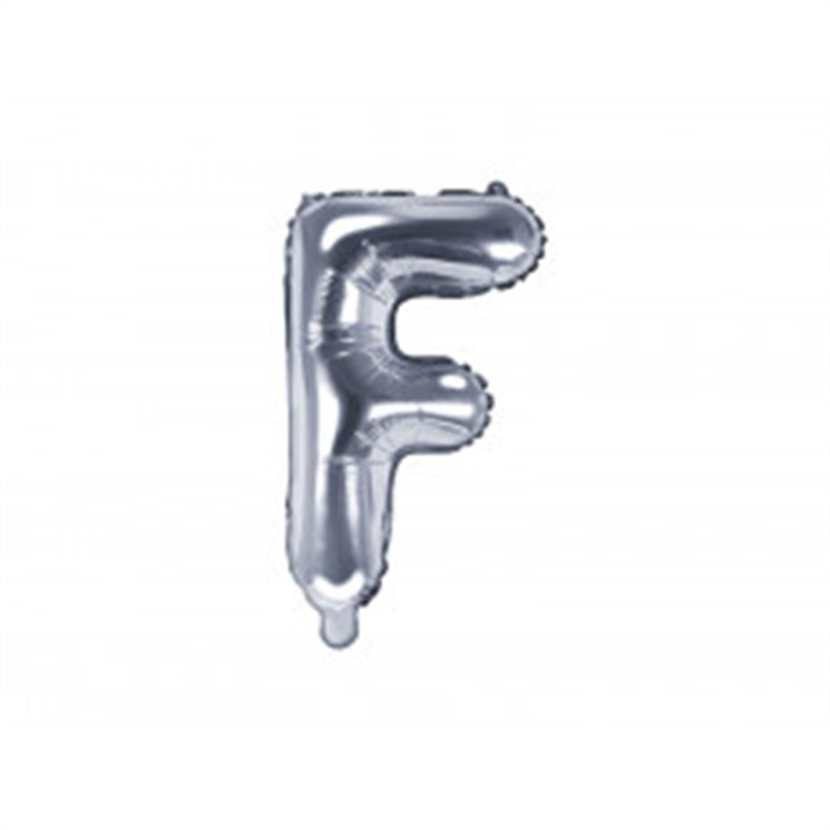 F Harf Gümüş Folyo Balon (35 CM)  