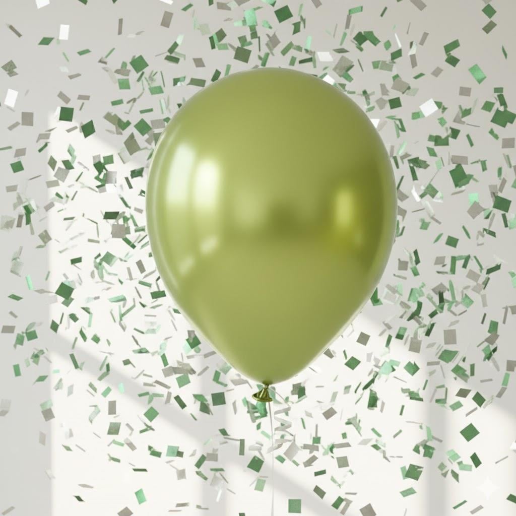 FISTIK YEŞİLİ KROM BALON (5 ADET)