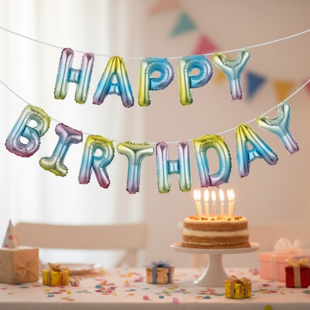 Gökkuşağı Happy Birthday Folyo Balon