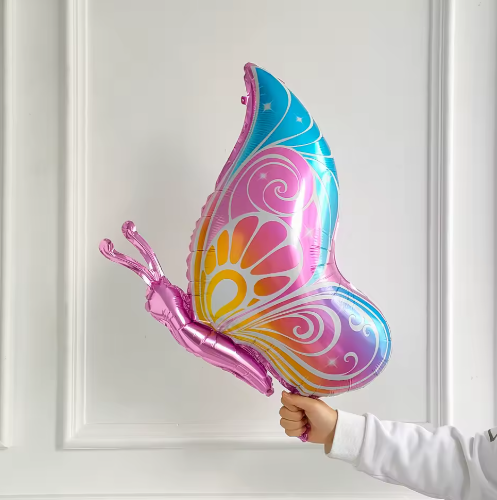 Gold Gökkuşağı Kelebek Folyo Balon