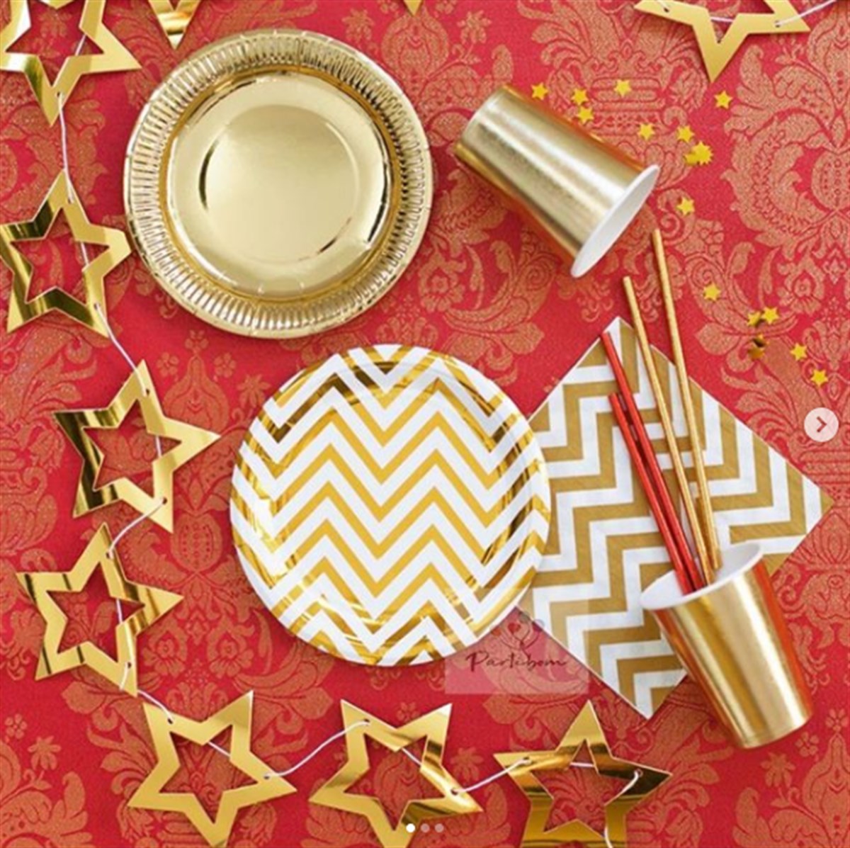 GOLD ZİGZAG PARTİ SET (16 KİŞİLİK)