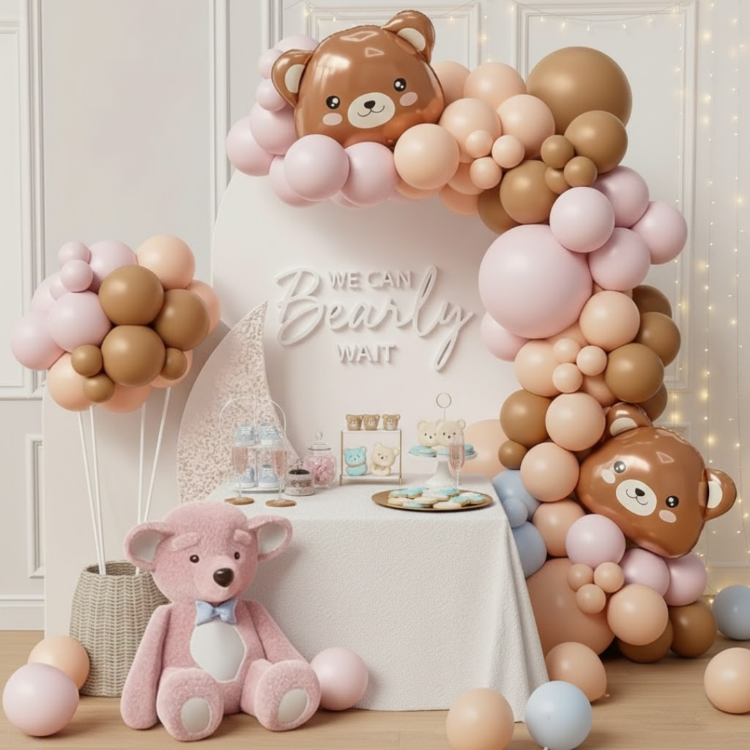 Gril Pembe Ayıcık Balon Zinciri
