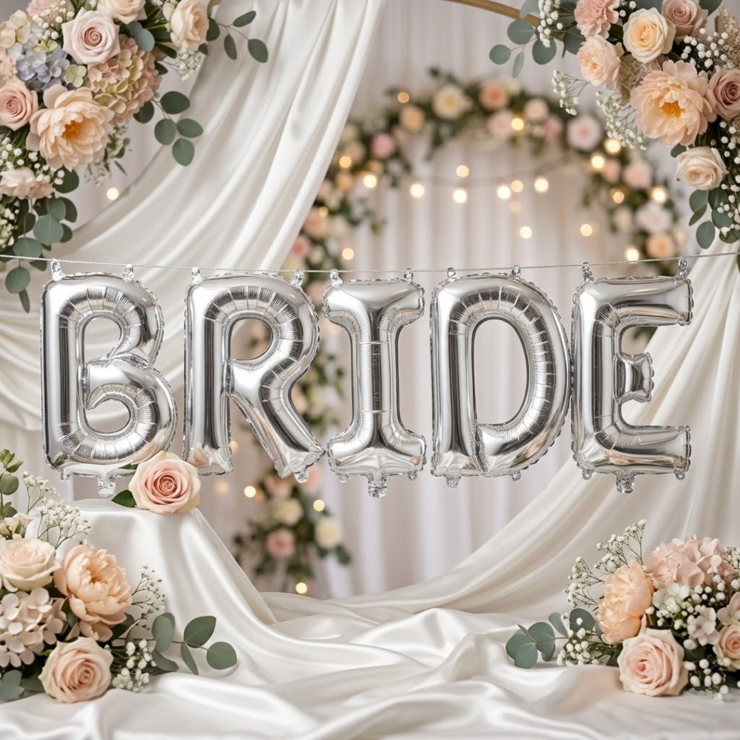 Gümüş Bride Folyo Balon (5 adet) 