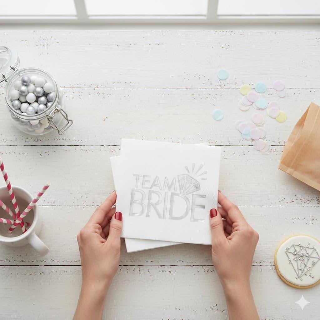 Gümüş Bride Peçete (16 Adet)