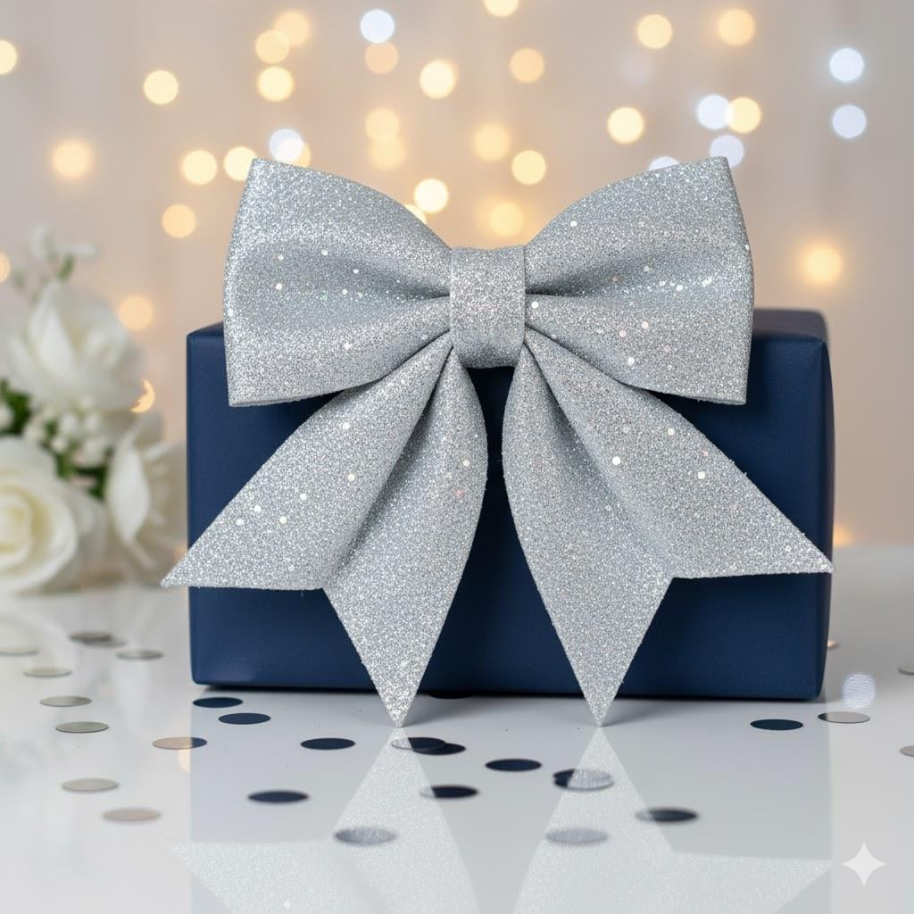 Gümüş Eva Simli Fiyonk Süs (25 cm)