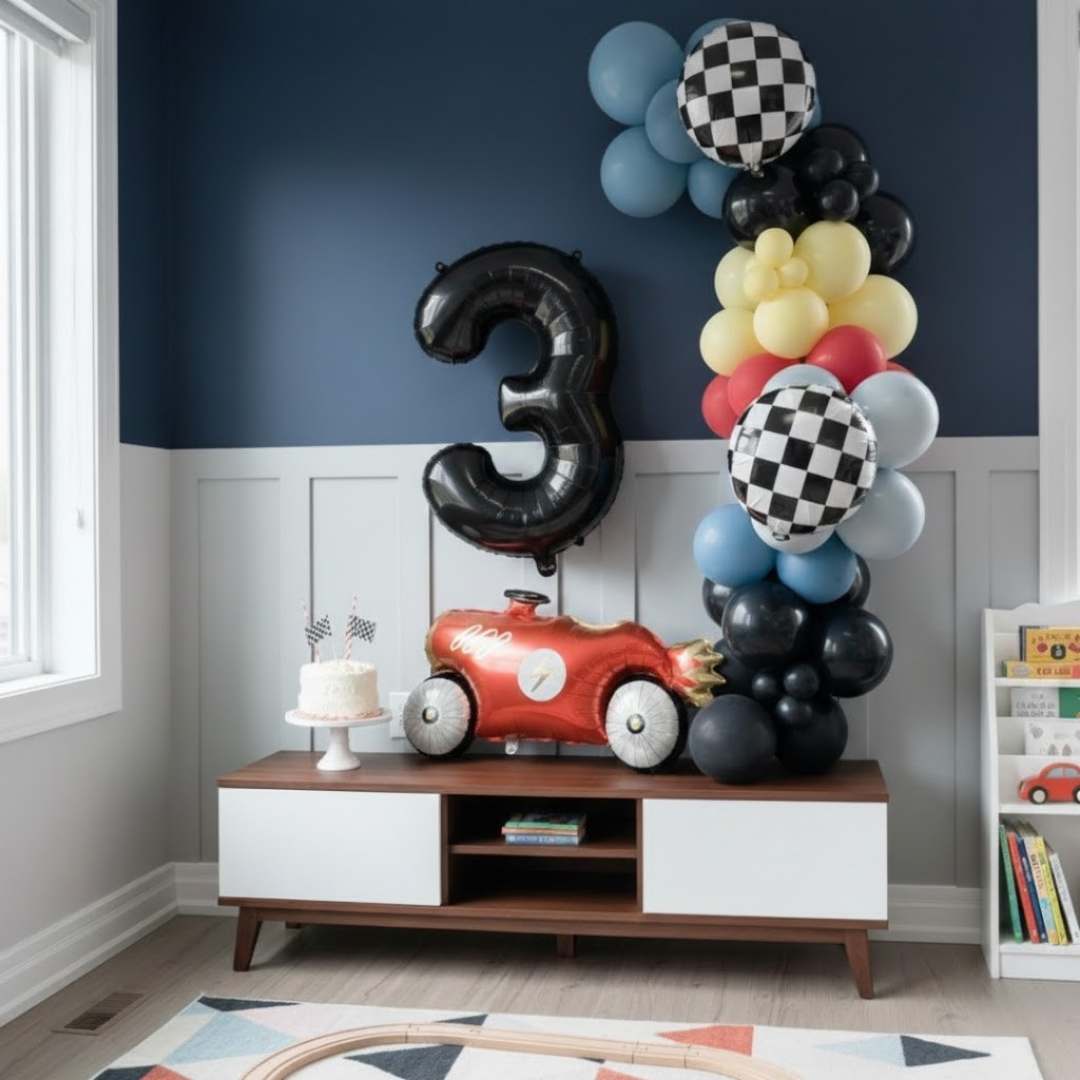Kırmızı Araba Mini Balon Zinciri