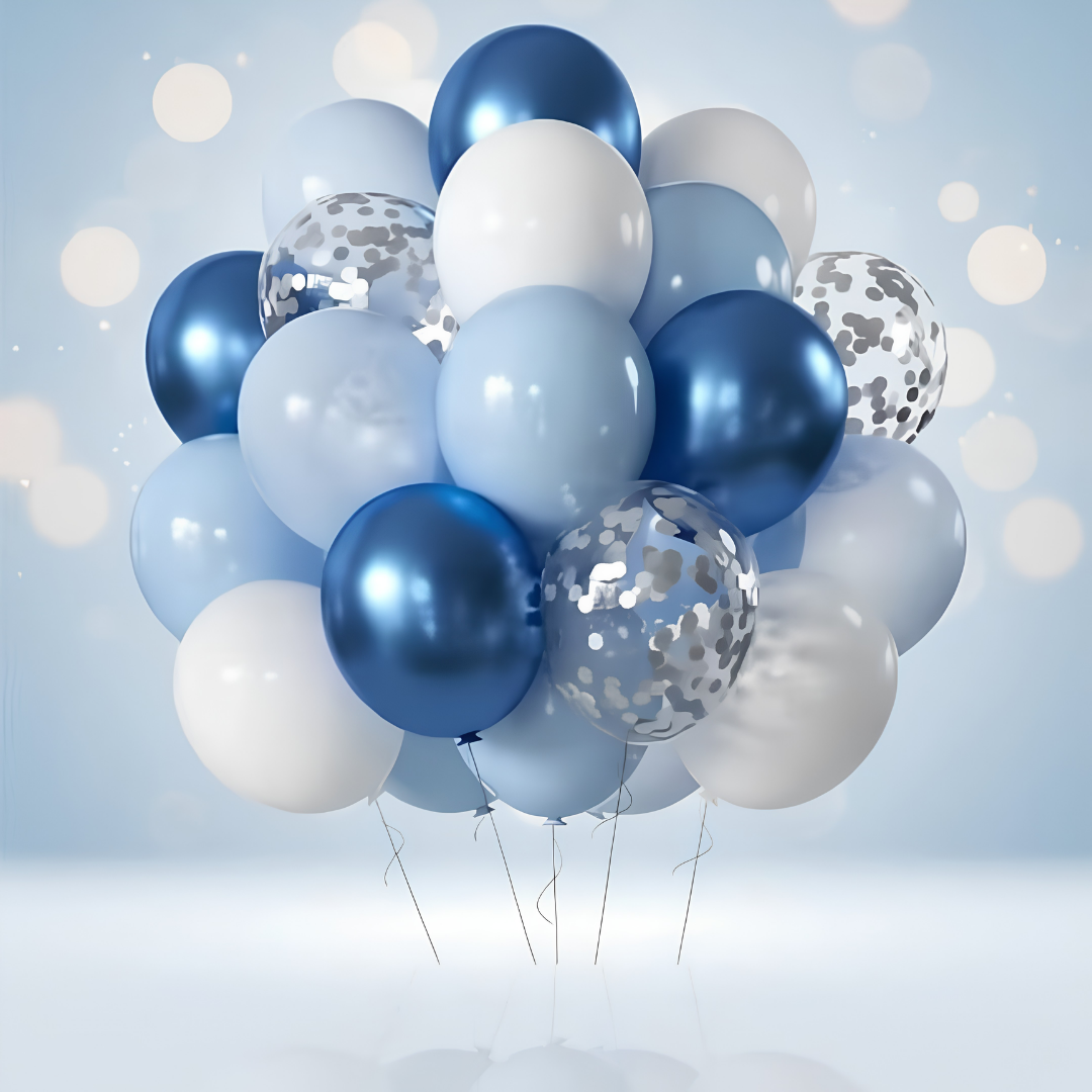 Mavi Beyaz Balon Demeti