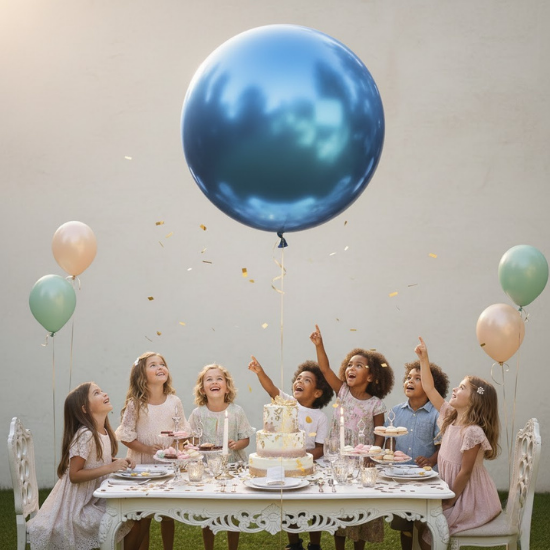 MAVİ KROM JUMBO BALON (18 İNÇ)