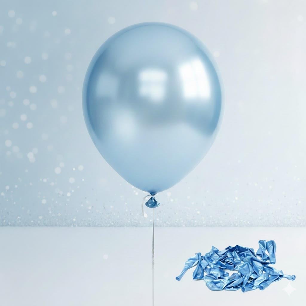 MAVİ METALİK BALON (10 adet)