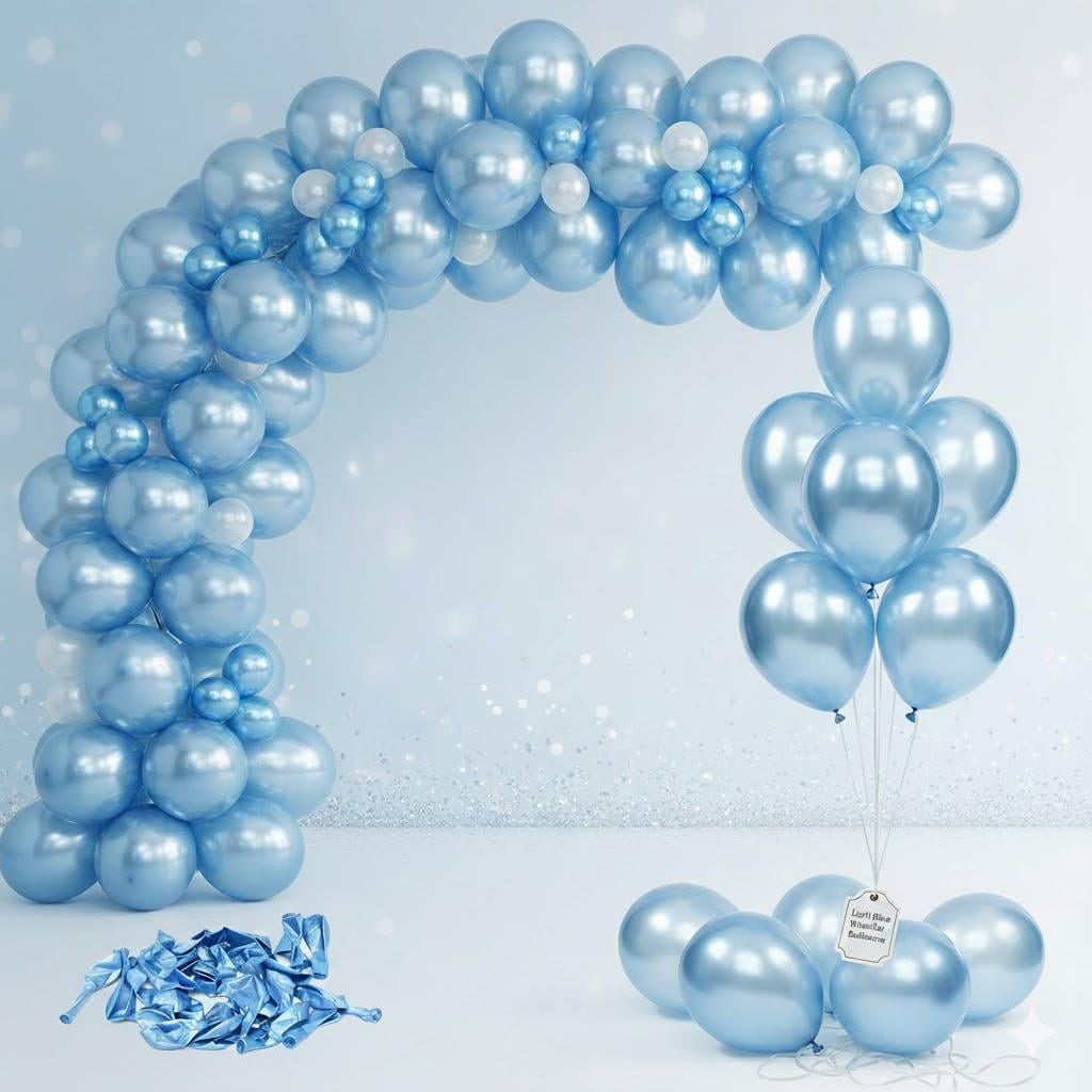 Mavi Metalik Balon (100 adet)