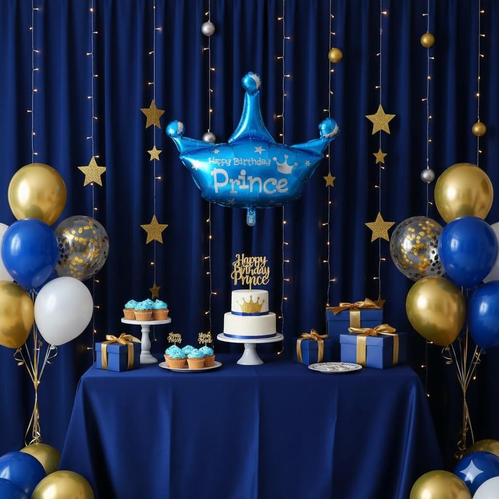 MAVİ PRİNCE TAÇ BALON