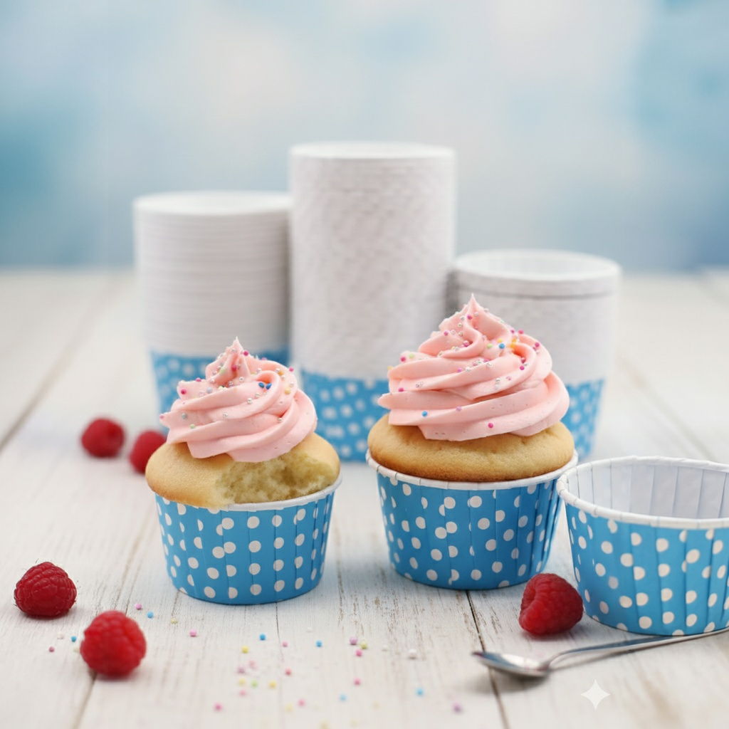 MAVİ PUANTİYELİ KEK KALIBI (25 ADET)