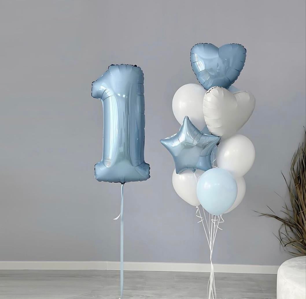 Mavi Rakam Balon Demeti 