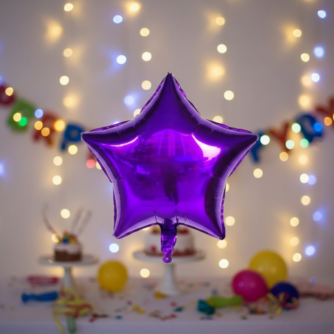 MOR YILDIZ FOLYO BALON (45 cm)