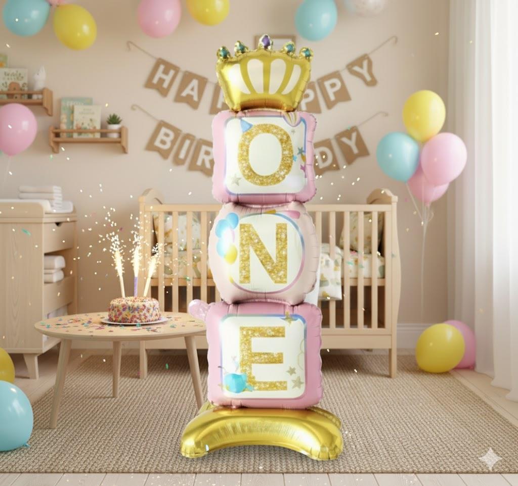 ONE PEMBE AYAKLI FOLYO BALON 